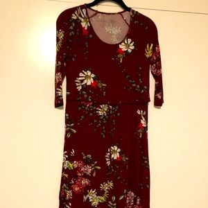 Latched Mama Printed Drawstring Nursing Dress